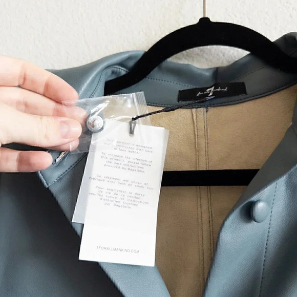 NEW 7 For All Mankind Faux Leather Shirt Dress Button Down Size Small - Picture 6 of 7